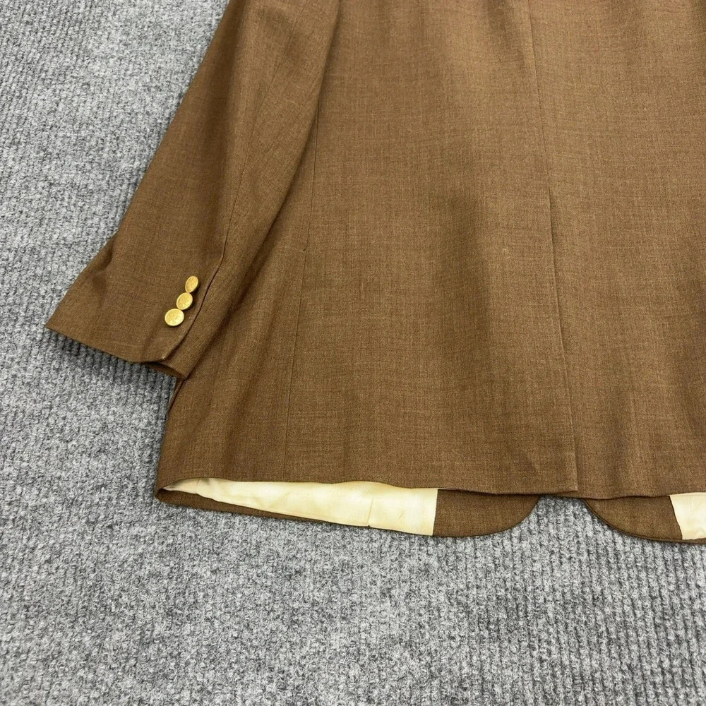 Vintage Andover Reed Blazer Mens 46R Brown Textured Gold‎ Buttons Classic Style